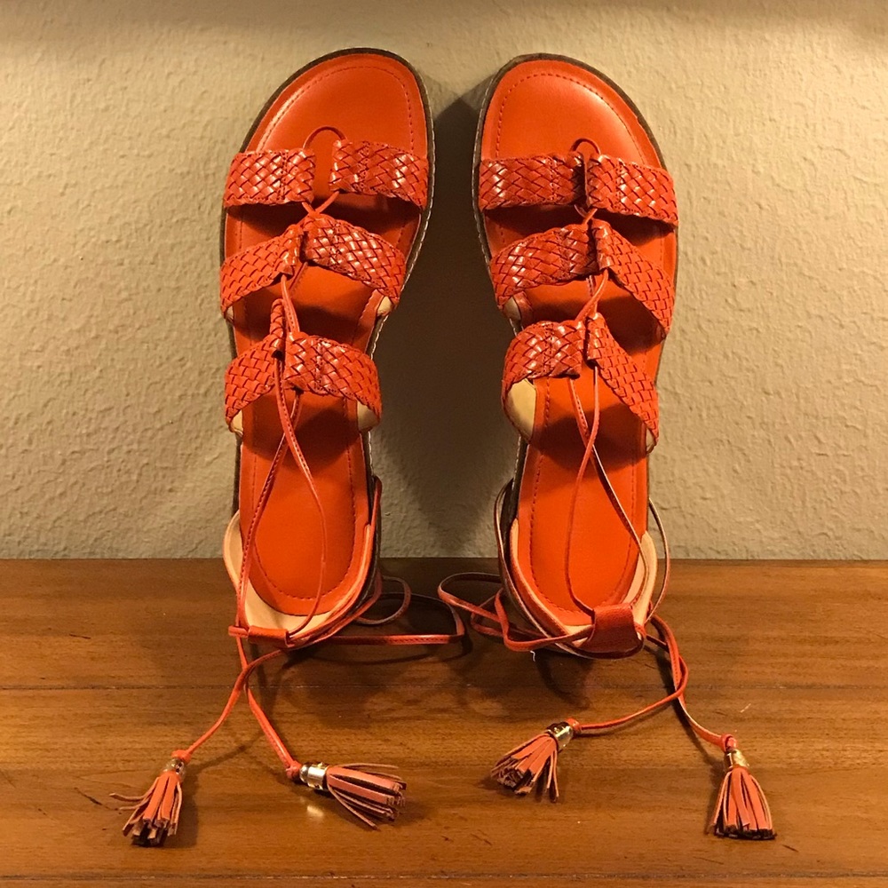 Michael Kors Gladiator Leather Lace Up Sandals